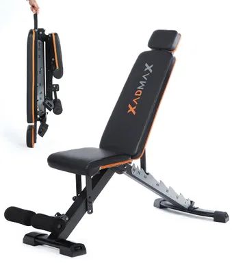 Imagen del producto de Banco de pesas ajustable, con capacidad de carga de hasta 360 kg, plegable, banco de entrenamiento para ejercicios de fuerza