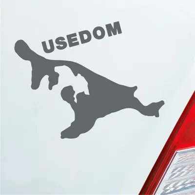 Produktbild von Auto Aufkleber USEDOM Spaß Insel Deutschland Urlaub 10x9 cm Grau Sticker Heckscheibenaufkleber