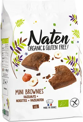 Produktbild von GLUTENFREIE -BROWNIES MIT SCHOKOLADE UND HASELNÜSSEN 170 g – NATEN