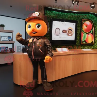 Imagen del producto de Disfraz REDBROKOLY de mascota Peach Graveyard vestido con una chaqueta de cuero y relojes inteligentes
