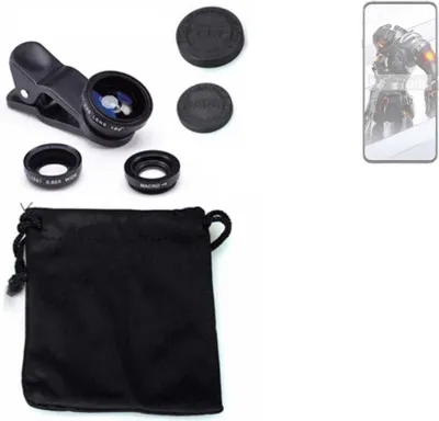 Produktbild von K-S-Trade Smartphone Kamera Linsen Set Kompatibel mit Oukitel WP35 3in1 Clip-On Kamera Adapter Macro Weitwinkel FishEye Fischauge Objektiv Linse
