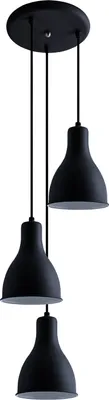 Produktbild von Pendelleuchte Hängelampe Esszimmer Küchenlampe Hängend Esstischlampe E27 Lampentyp  3-flammig Farbe  Schwarz-Weiß
