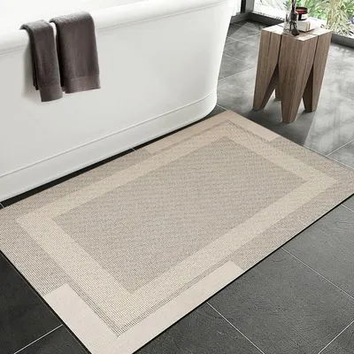 Immagine prodotto di Tappetino da bagno antiscivolo, ad asciugatura rapida e assorbente, 40 x 60 cm, color beige
