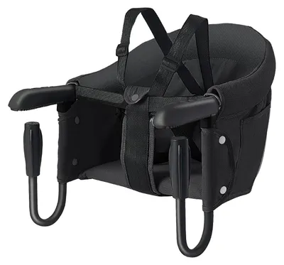 Image de Siège de table pour bébé - Chaise haute à fixer à une table - Portable - Pliable - De voyage - Pour les 0 à 1 an - Noir