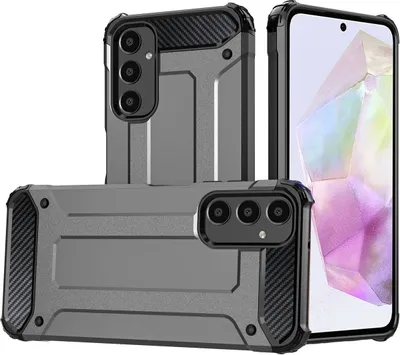 Produktbild von Mobigear Outdoor  Samsung Galaxy A35 Hülle Hardcase Backcover Stoßfest - Grau