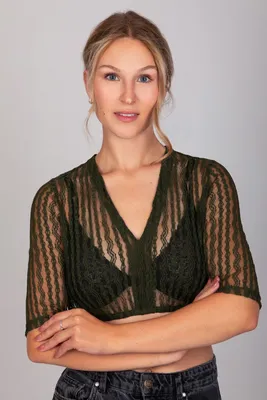 Produktbild von Edelnice Dirndlbluse Anna Khaki Grün 38