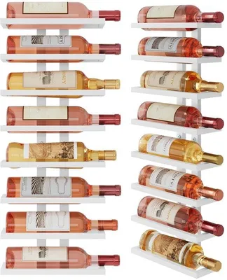 Produktbild von Wandweinregal Metall, Flaschenhalter für 8 Flaschen - Weiß