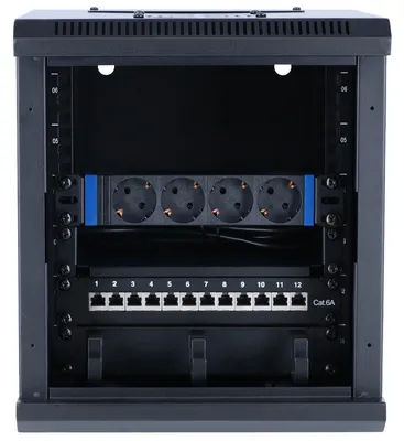 Produktbild von DSIT 6HE 10 Zoll Serverschrank mit Glastür - Set - 312x310x352mm (BxTxH)