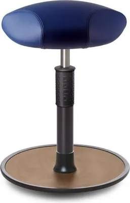 Produktbild von Sitz- Stehhocker Free Regular Triangel Boxmark Leder blau schwarz /Natur.