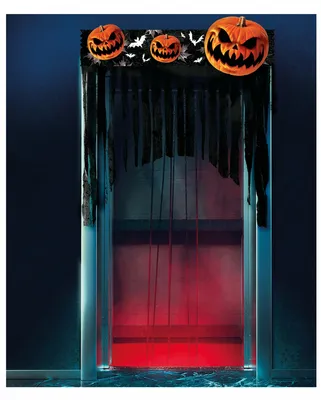 Produktbild von Halloween Türvorhang mit Kürbissen & Fledermäusen