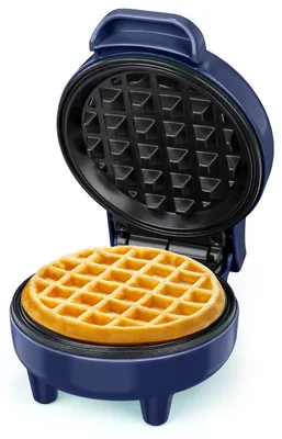 Productafbeelding van SNAILAR Mini wafelijzer, Belgische wafelmachine. Klein wafelijzer, klassiek design, geschikt voor kinderfeestjes, familiefeesten, Pasen of Kerst. Schattig, compact ontwerp, 550 watt, blauw