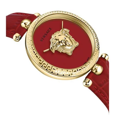 Produktbild von Versace VECO02622 Palazzo gold rot Leder Armband Uhr Damen NEU