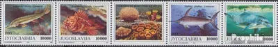 Produktbild von Briefmarken Jugoslawien 1993 Mi 2589-2592 Fünferstreifen (kompl.Ausg.) postfrisch Meerestiere