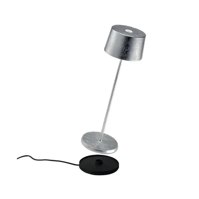 Immagine prodotto di Lampada a led da tavolo Olivia Pro Foglia Argento ricaricabile e dimmerabile