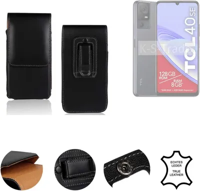 Produktbild von K-S-Trade Holster Gürteltasche Handy Hülle Schutzhülle kompatibel mit TCL 40 SE Handyhülle Leder schwarz, 1x