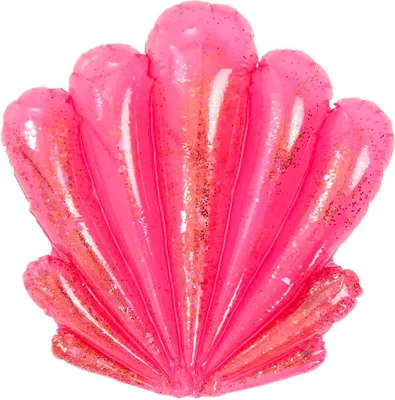 Produktbild von Aufblasbare Muschel-Deko glitzernd Meerjungfrau-Deko pink 73 cm