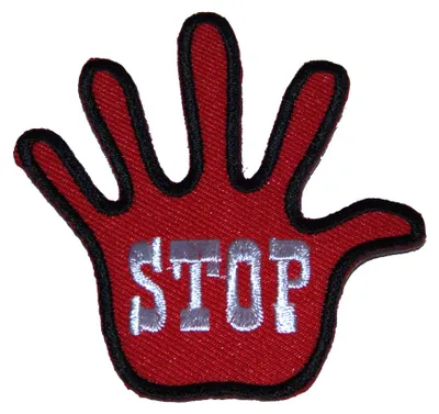 Obrázok produktu pre Symbol Stop Sign Logo - záplata, nažehľovacia, nažehľovacia záplata, nášivka, nažehľovacia, Veľkosť: 7,0 x 7,0 cm