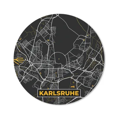 Produktbild von MuchoWow® Mauspad Mousepad Karlsruhe - Gold - Stadtplan - Karte - Deutschland 20x20 cm - Mousepads - Maus Mat - Pad - Mausunterlage - Schreibtischmatte