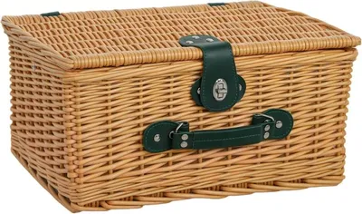 Immagine prodotto di Cestino da picnic in vimini, valigetta da picnic per 2 persone con scomparto termico isolato, set di posate, set da picnic completo per campeggio e spiaggia, marrone chiaro