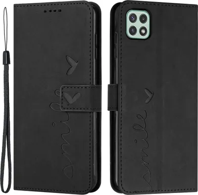 Produktbild von Samsung Galaxy A22 5G Hülle - Coverup Smile Klapphülle - Schwarz