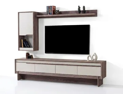 Produktbild von Wohnwand Moderner Stil Beige Farbe Geräumige Wohnwand Elegantes Design