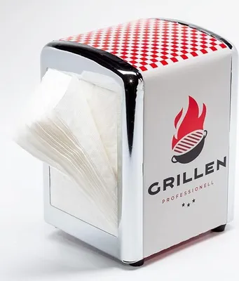 Produktbild von Home-Flair Premium Serviettenspender I Diner Serviettenhalter I inkl. 60 Servietten (Grillen)
