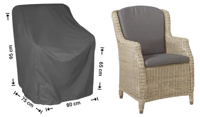 Produktbild von Raffles Covers Raffles Covers Gartenstuhl-Schutzhülle | Atmungsaktiv | Wasserdicht | UV-beständig | Doppelnähte | Elastischer Kordelzug - Farbe: Anthrazit, Masse: 80 x 75