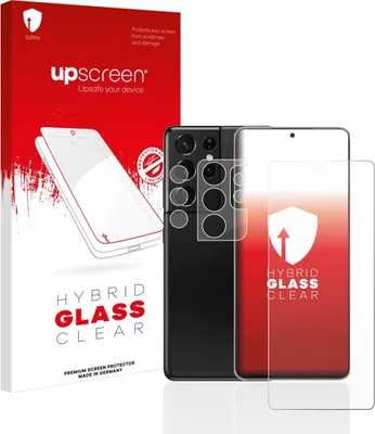 Produktbild von upscreen Schutzglas für Samsung Galaxy S21 Ultra 5G (Display+Kamera) Schutzfolie Panzer Folie Glas Display Schutz klar