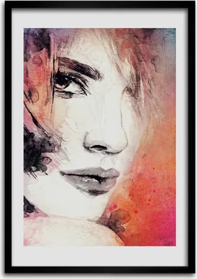 Produktbild von Bild - Bilderrahmen - Foto - 70 cm x 100 cm - MDF - Rahmen - Wandkunst - Abstraktion einer Frau
