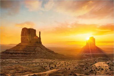 Produktbild von Wallario Poster - Monument bei Sonnenuntergang, Kunstdruck Größe: 61 x 91,50 cm