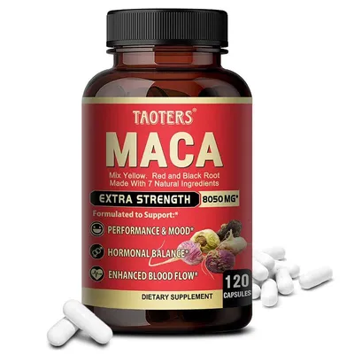 Productafbeelding van Macawortel 8050 mg, hooggeconcentreerd extract, 120 veganistische capsules