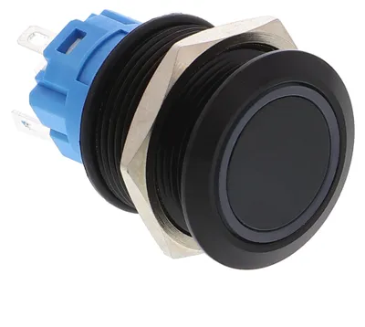 Produktbild von Drucktaster, Schwarz - 3-9V, LED beleuchtet Leuchtringfarbe: Grün