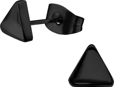 Produktbild von 316L Chirurgenstahl Ohrstecker Dreieck in schwarz