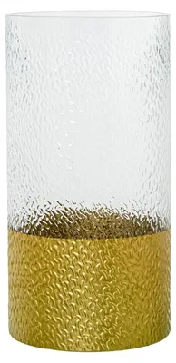 Glas-Tafelvaas transparent-gold 15x15x30 cm