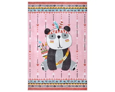 Zdjęcie produktu dla Dywan dziecięcy 120x170cm, różowa panda, miękki włos