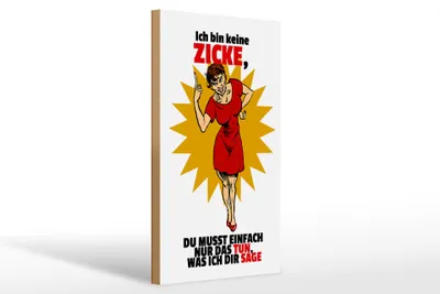 Produktbild von Holzschild Spruch 20x30cm bin keine Zicke tun was ich sage