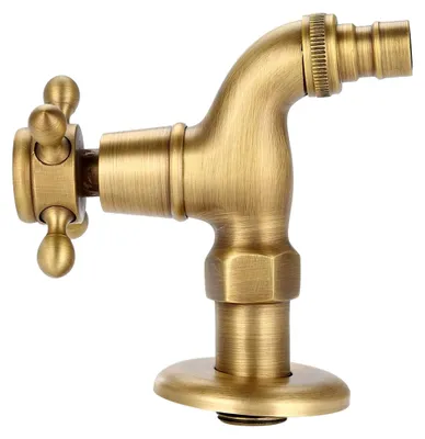 Produktbild von Antiker Wasserhahn aus massivem Messing, Einhebelmischer für Wandmontage
