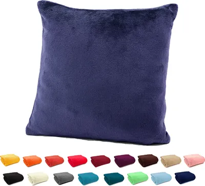 Produktbild von heimtexland ® Flanell Kuschel Kissen Super Soft Plüsch Deko Kissenhülle Typ380 Blau 40 x 40 cm