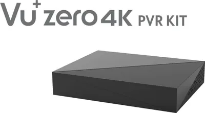 A product shot of a black digital receiver with text above it.