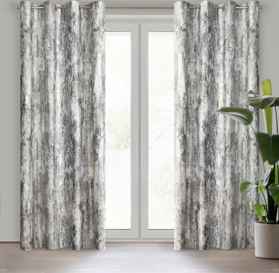 Produktbild von Vorhang MALIA stahl hellgrau grau 140x250 cm  Ösen Ösenvorhang