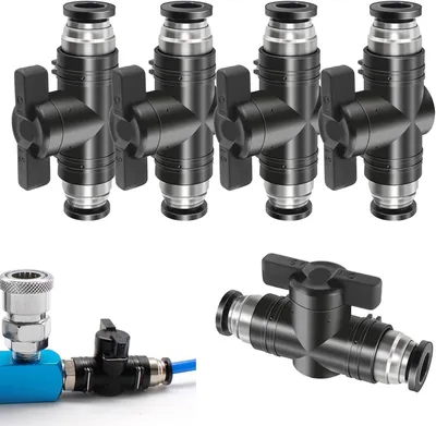 Image de Robinet à bille pneumatique, 5 pièces, 8 mm, pour tuyaux pneumatiques