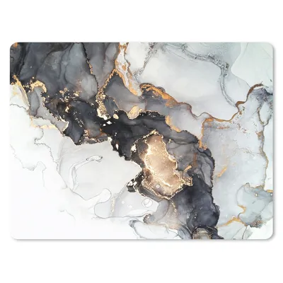 Produktbild von MuchoWow® Mauspad Mousepad Marmor - Schwarz - Weiß - Gold - Luxus - Abstrakt 40x30 cm - Mousepads - Maus Mat - Pad - Mausunterlage - Anti Rutsch