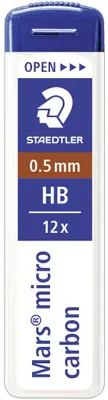 Immagine prodotto di Staedtler® 250 05-HB Penna fine Mars® micro carbon 250 - 0,5 mm, HB, nero, 12 fili