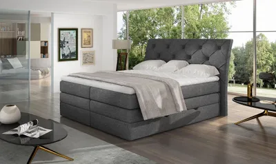 Produktbild von Mirabel Boxspringbett 140 - 180 cm; Dunkelgrau (Webstoff), Liegefläche:160 x 200 cm