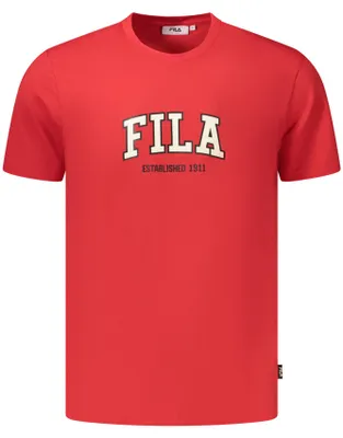 Produktbild von Herren Kurzarm T-Shirt aus Baumwolle in Rot mit Logo-Print