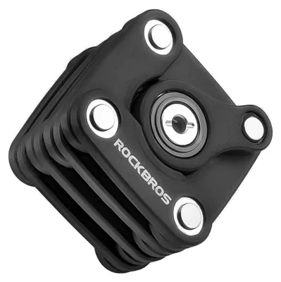 Produktbild von Rockbros WD795 black folding bike lock with key