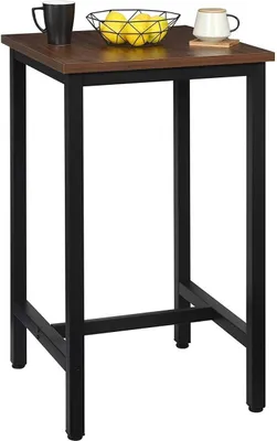 Zdjęcie produktu dla Stół barowy Bolt Edge - Ciemny brąz - Drewno/metal - Kwadrat - 60x60x100cm