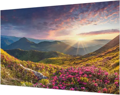 Zdjęcie produktu dla Tapeta ścienna – tapeta dekoracyjna do salonu – folia tapetowa do dekoracji ścian – 104 x 70 cm – panorama górska