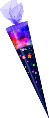 Produktbild von Schultüte / Zuckertüte / 50cm / rund / "Stars"