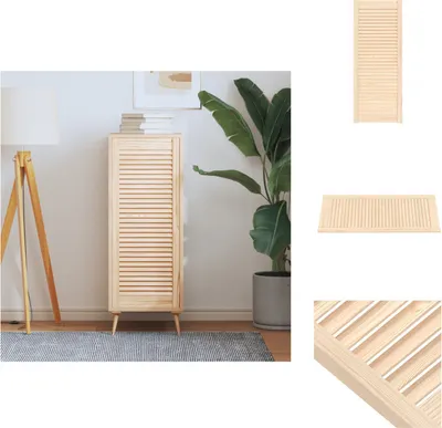 Obrázek produktu pro vidaXL Dveře šatní skříně se žaluzií 99,3x39,4 cm borovicový masiv - Dveře šatní skříně